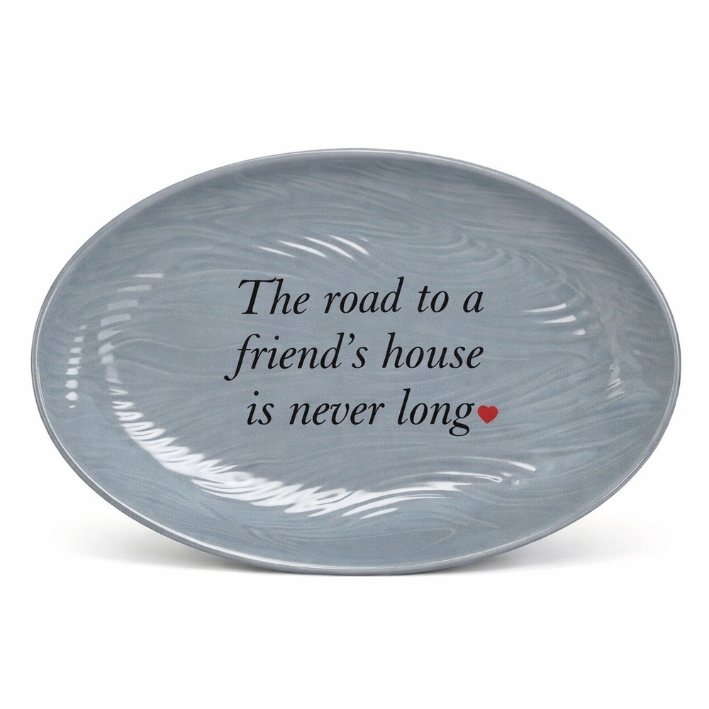 Temp-tations Woodland Friendship Serving Platter Gray‎ Ceramic Oval H230008 Gift